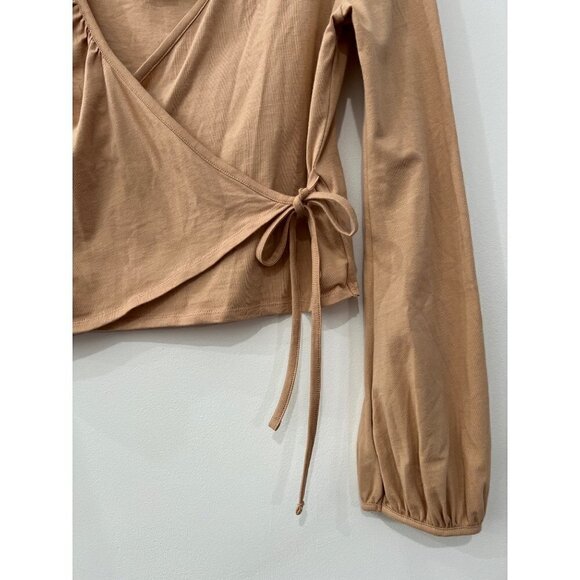 NWD TOPSHOP Size US10 Blush Pink Long Sleeve Ballet Wrap Top No.09A63TBLS - Picture 11 of 12